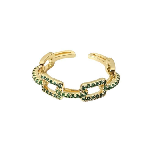 green cubic zirconia ring