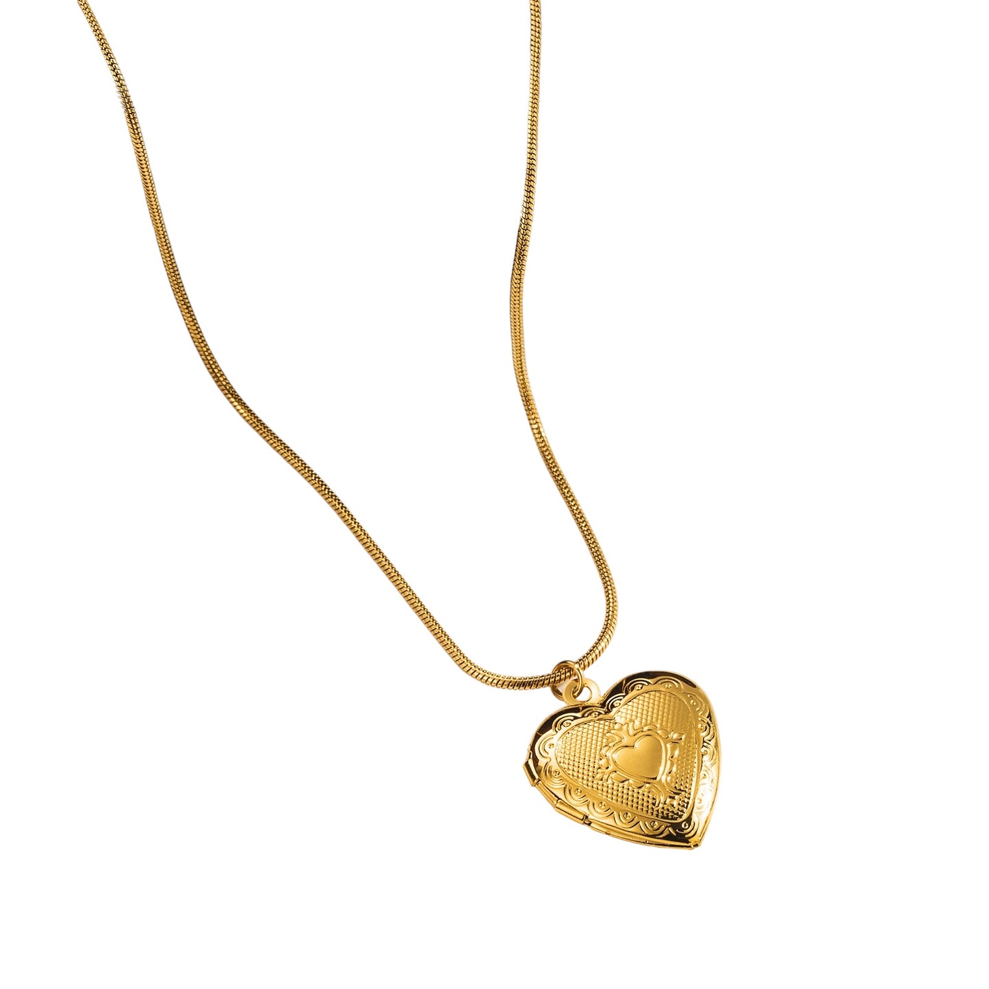 Golden Heart Locket Necklace