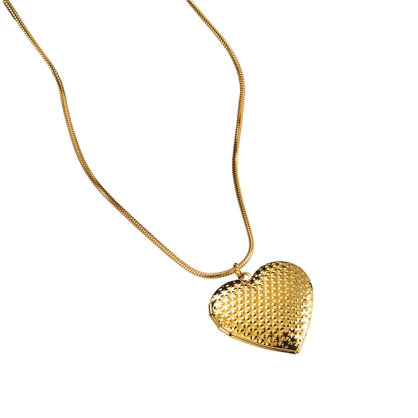 Golden Heart Locket Necklace