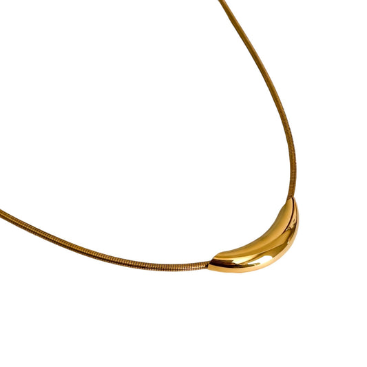 Golden Crescent Collar Necklace